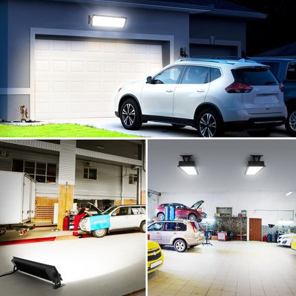 120W 16000LM Super Bright LED IP66 Waterproof Garage/Shop LED Flood Light with Plug, 5000K Daylight White