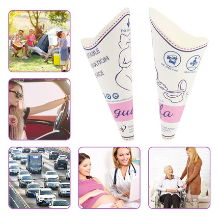 guofa GUOFA Portable Waterproof Disposbable Paper Pee Funnel for Women, Stand Up Pee Cup for Travel, Emergency Use (28)
