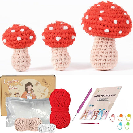 Ktmeor Crochet Crochet Mushroom Starter Kit for Beginners