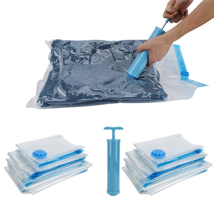 Vacuum Compressed Bag, 6 Pack Vacuum Storage Bags with Hand Pump