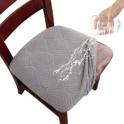 Gute  1-PACK Suede Dining Upholstered Chair Protector Seat Cushion Slipcover, Light Gray Leaf X004IRYRGF