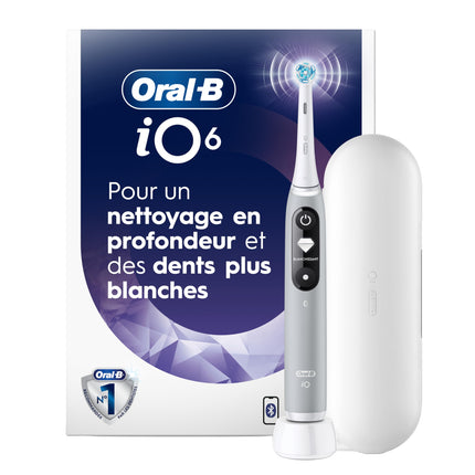 Oral-B iO6 Electric Toothbrush, for a Deep Clean and Whiter Teeth, Opal Grey, iO Series 6