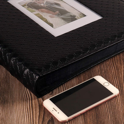 RECUTMS Photo Album for 4x6 Pictures 600 Pockets, Large Capacity Button Grain Leather Cover Holds 600 Horizontal and Vertical Photos for Wedding Anniversary Family Travel (Black)
