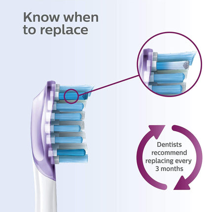 Philips Sonicare G3 Two-in-One - Genuine Replacement Electric Toothbrush Heads, White, 2 Pack, HX9052/65