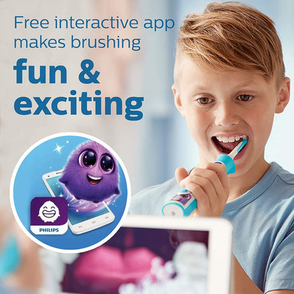Philips Sonicare for Kids Bluetooth Connected Rechargeable Electric Toothbrush, HX6321/02