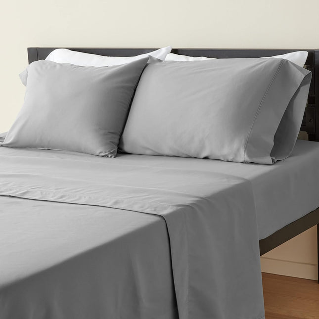 Amazon Basics Easy Care Microfiber Sheet Set with 19" Deep Pockets - King, Dark Grey Y27C