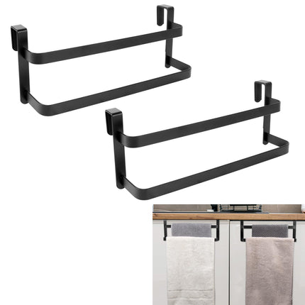 1 Pc Towel Holder for Kitchen Cabinet,Two-Tier Kitchen Towel Rack,Steel Over Cabinet Door Towel Bar,Double Towel Bar Rack,Holds Hand/Dish Towels & Washcloths