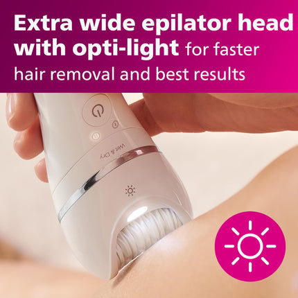 NEW OPEN Philips Beauty Epilator Series 8000 for Women, with 3 Accessories, BRE700/04