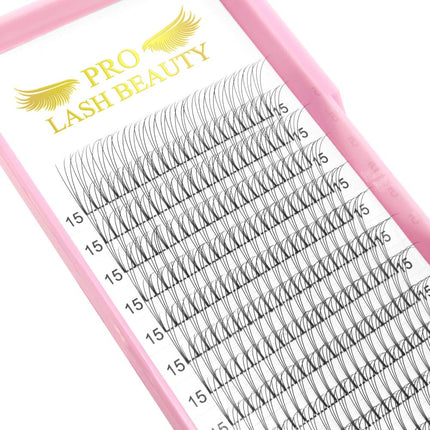 PRO LASH BEAUTY Pre Made Fan Eyelash Extensions 3D-C-0.07-14mm Short Stem Eyelash Extension Pre Fanned Russian Volume Lashes 0.07 0.10 Lash Extensions (3D-C-0.07-14)
