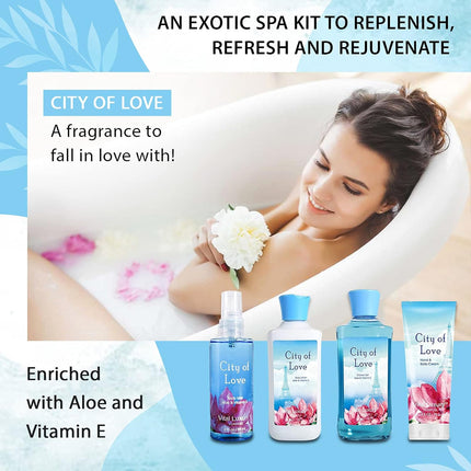 Vital Luxury Bath & Body Kit, 3 Fl Oz, Ideal Skincare Gift Home Spa Set, Includes Body Lotion, Shower Gel, Body Cream, and Fragrance Mist (Cityoflove)