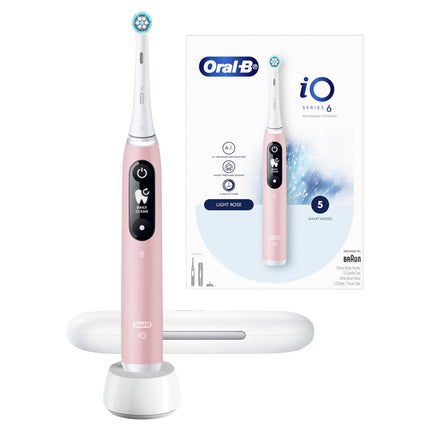 Oral-B iO Series 6 Gentle Clean Electric Toothbrush Pink. Handle, Charger and Headbrush Onluy