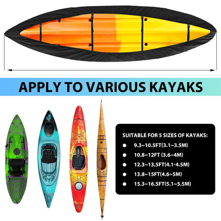 Waterproof Kayak Cover, 15 FT-16.4 FT Canoe Covers (Camouflage Pattern)
