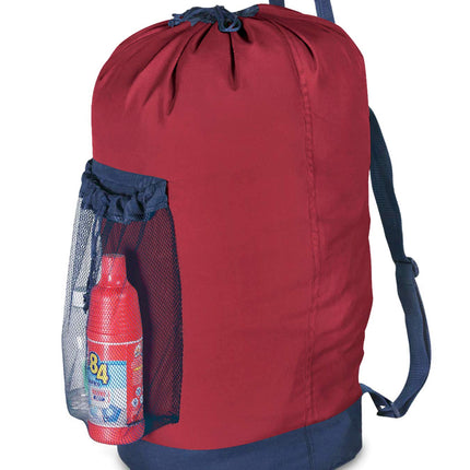 Dalykate Backpack Laundry Bag, 115L Large Hamper with Shoulder Straps, Drawstring Closure, Mesh Pocket, Red