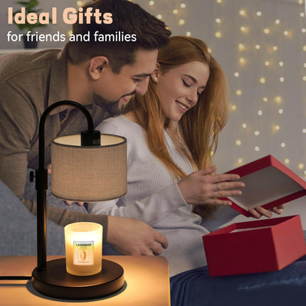 FINCMY Candle Warmer Lamp with Timer, Dimmable Candle Wax Warmer Electric Candle Warmer with Replacement Bulbs, Bedroom Home Decor Compatible with Various Candles (Gray-Upgraded)