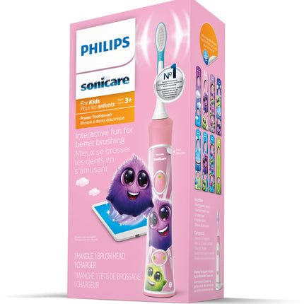 Philips Sonicare for Kids Pink Rechargeable Electric Toothbrush, HX6351/41