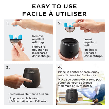 Thermacell Patio Shield Mosquito Repellent E-Series E552CHRCA Rechargeable Repeller; 20’ Mosquito Protection Zone; Includes 12-Hour Repellent Refill; No Spray, Flame or Scent; Bug Spray Alternative
