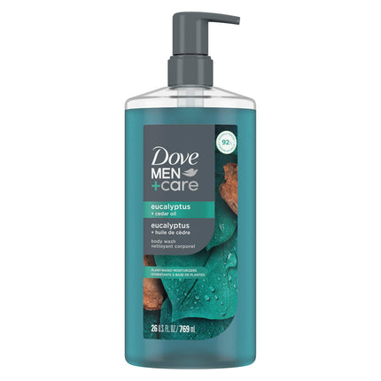 Dove Men+Care Plant-Based Body Wash Eucalyptus & Cedar Oil Pump, 769mL