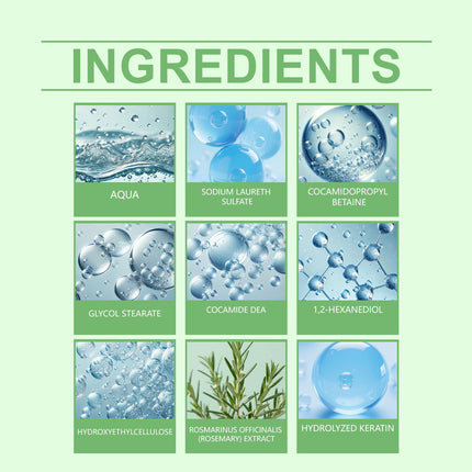 Rosemary Shampoo for Hair Thickening and Growth, ﻿Rosemary Hair Growth Serum Shampoo, Hydrolyzed Keratin Shampoos For Strengthening And Repair,Volumizing For Fine Or Thin Hair