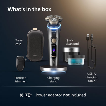 Philips i9000 Prestige Ultra Electric Shaver with Travel Case, Dark Slate
