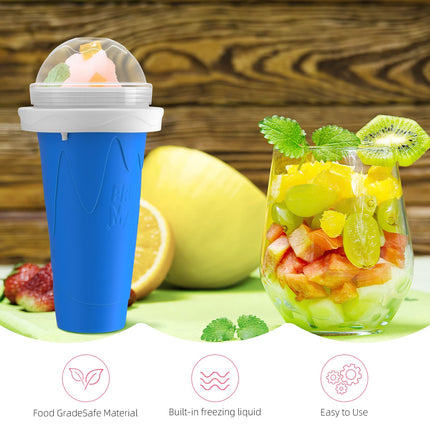RAUMAXE Slushy Cup, Slushy Maker Cup Slushie Cup Ice Cup Frozen Magic Squeeze Cup Cooling Maker Cup Freeze Mug Milkshake Smoothie Mug (Yellow)