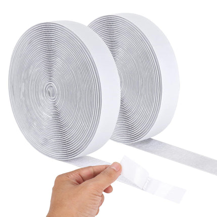 20Ft*1 inch Hook and Loop Tape Roll with Heavy Duty Adhesive - Fastener Mounting Tapes Strips with Sticky Back for Sewing, Crafting,DIY- Indoor or Outdoor Use