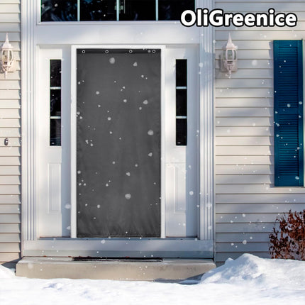 OliGreenice 82x204cm/W32xL80" Thermal Curtain Eyelet Doorway Cover Panel Windproof Warm Cold Protection Oxford Cloth Thicken Cotton Fiber Drapes for Living Room Garage Bedroom, Dark Gray X004GTBWZ9