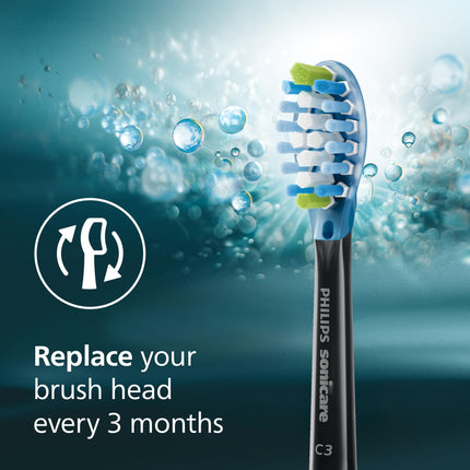 Philips Sonicare C3 Two-in-One - Genuine Replacement Electric Toothbrush Heads, Black,HX9042/95