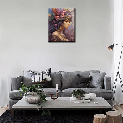 Tucocoo Feather Woman Paint by Number for Adults, DIY Digital Oil Painting Kits on Canvas with Brushes and Acrylic Pigment, Beautiful Fairy Girl Artwork for Home Decor Gifts 16x20 inches (Frameless)