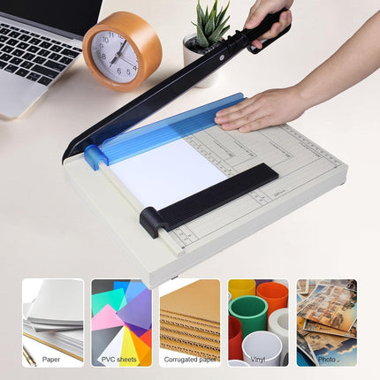 Paper Cutting Machine, 12 "A4 Cutting Length, 10 Sheet Capacity with Safety Protection Device and Blade Lock, Suitable for Office, School or Commercial usePaper Cutter