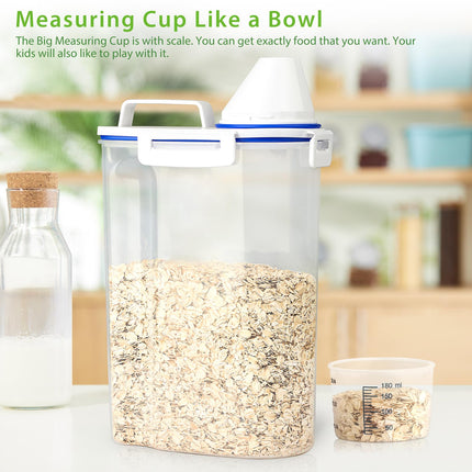 Viretec 1PC BPA Free Clear Plastic Rice Storage 3 to 5LBS  Dry Food Airtight Container, Multi-Use for Pet Dog Cat Food Canister etc