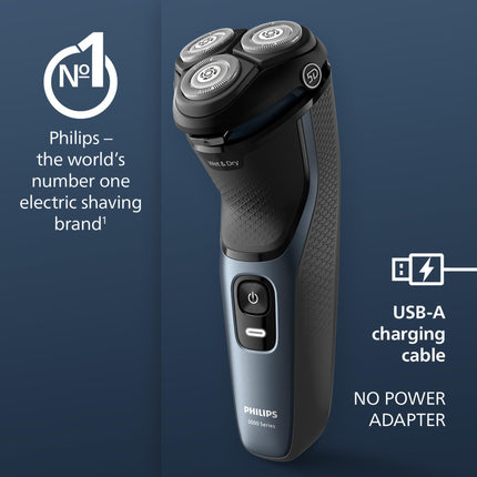 Philips Electric Shaver Series 3100, Wet & Dry with 5D Flex Heads, S3144/00