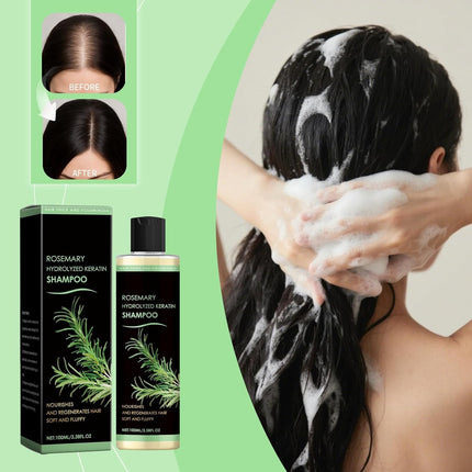 Rosemary Shampoo for Hair Thickening and Growth, ﻿Rosemary Hair Growth Serum Shampoo, Hydrolyzed Keratin Shampoos For Strengthening And Repair,Volumizing For Fine Or Thin Hair