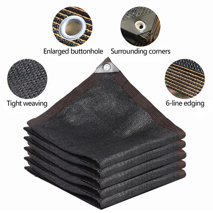 MEIYUETAOSI Outdoor 9.84x9.84ft Mesh 80% Black Tarp Sun Shade Cloth with Grommets for Pergola, Greenhouse Plants, Flower, Chicken Coop Porch, BLACK