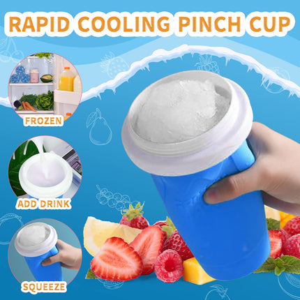RAUMAXE Slushy Cup, Slushy Maker Cup Slushie Cup Ice Cup Frozen Magic Squeeze Cup Cooling Maker Cup Freeze Mug Milkshake Smoothie Mug (Yellow)