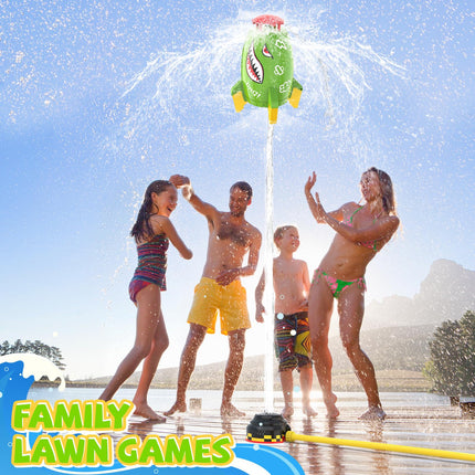 Skirfy Water Rocket Launcher for Kids Toys,Summer Water Sprinkler for Kids,Outdoor Water Toy Backyard Lawn Birthday Gift for Girls Boys Age 3 4 5 6 7 8 Year Old