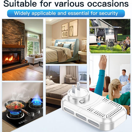 Gedsffati 4in1 Plug in Carbon Monoxide Alarm & Combustible Natural Gas Alarm Combination Detector Builti-in Backup Battery HD Screen [ CO Gas Temp Humidity Sensor] for Home Indoor