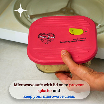 Glass Lunch Containers with 2 Lids, Microwave-Safe Silicone Vent Lid (Red) & Airtight PP Lid (White) with Utensil Storage, Leakproof Glass Snack Container, 26 oz Microwave Lunch Box for Salad & Snacks