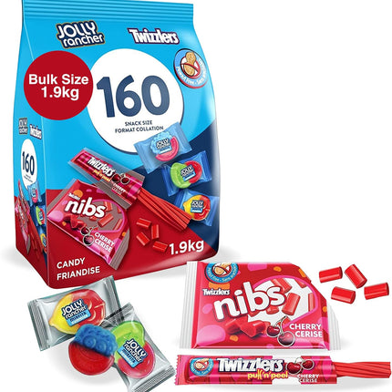 Twizzlers & Jolly Rancher Misfit Gummies, 160ct (1.9kg) – Assorted Individually Wrapped Candy