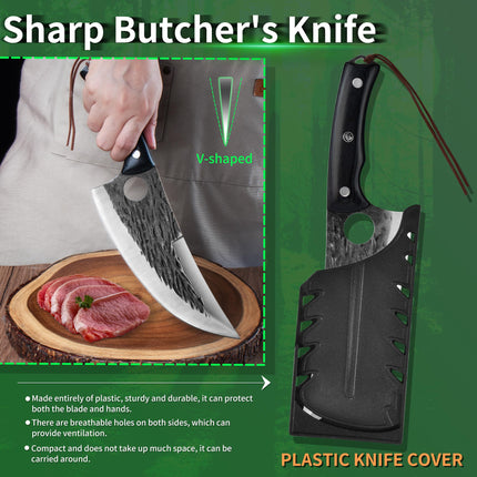 FULLHI Carbon Steel Forged Kitchen Slicing Knife with Guard,X004DGSQUJ