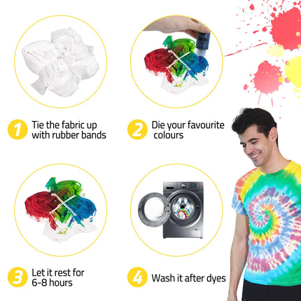 Tie Dye Kit, Tie Dye Set for Kids, 24 Vibrant Colors Pre-Filled Tye Dye Bottles, Non Toxic Permanent Fabric Dye Art Set, Easy DIY Fabric Art - Create Fun(24 Colors)