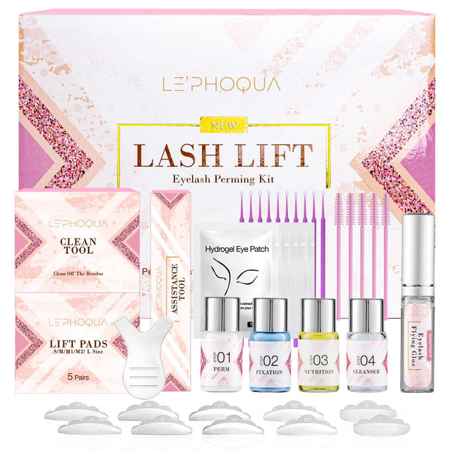 Le’phoqua Professional Eyelash Lift Kit, Curling Lash Extension Set, Lash Curling, Semi-Permanent Curling Perming Wave Suitable for Salon
