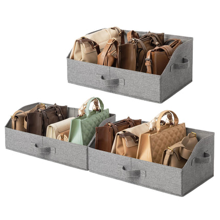 GRANNY SAYS 3-PACK Trapezoid Shelf Storage Boxes, Dark Grey