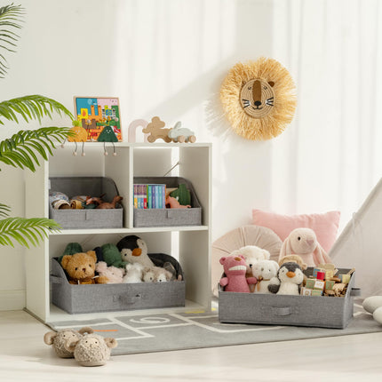 GRANNY SAYS 3-PACK Trapezoid Shelf Storage Boxes, Dark Grey