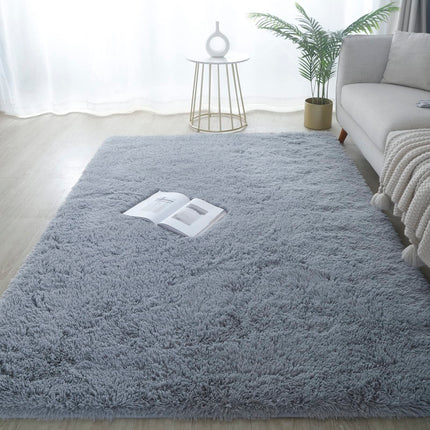 GERBIT Area Rugs 8x10 for Bedrooms, Grey Fluffy Rugs for Living Room Decor, Ultra Soft Anti Slip Shag Fuzzy Rug, Non-Slip Area Rugs for Nursery Girls Boys Room