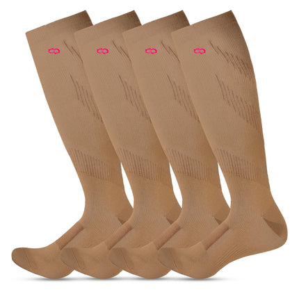 Circulate Compression Socks for Men & Women | 20 - 30 mmhg | Stamina Booster | for Circulation,Swelling & Pain Relief | Stockings Support for Pregnancy,Running (Brown, Large-X-Large)