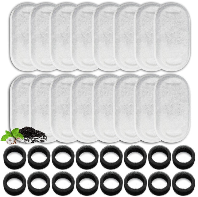AILVKANG 12 Pack Cat Water Fountain Filters for 108/3.2L& 67oz/2L Stainless Steel Pet Water Dispenser Replacement