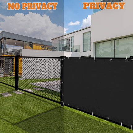 Insun Balcony Privacy Screen Outdoor for Deck Cover, UV Protection, Water Resistance, Patio Privacy Fence Screen Panel Windscreen for Garden with Rope and Cable Tie Black Grey 2.5'x9.8'