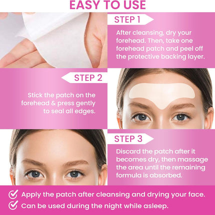 VIORY Forehead Wrinkle Patches 12Pcs with Aloe, Collagen, Vitamin E, Anti Wrinkle Patches, Forehead Wrinkles Treatment