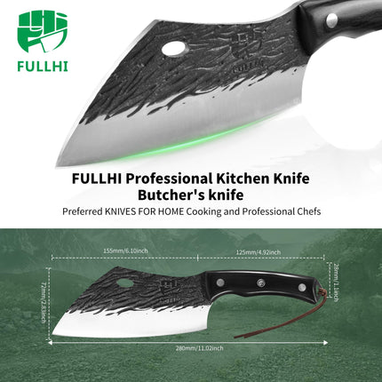 FULLHI High Carbon Steel Forged Cleaver Knife, X004CFUSZR