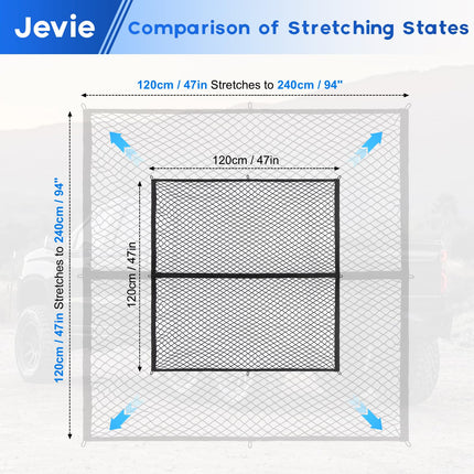 Cargo Net, Adjustable Versatile Elastic Storage Net for Car Trunk, Universal Fit for Most Vehicles，Supplied by JEVIE (47.2"x 47.2" inch)